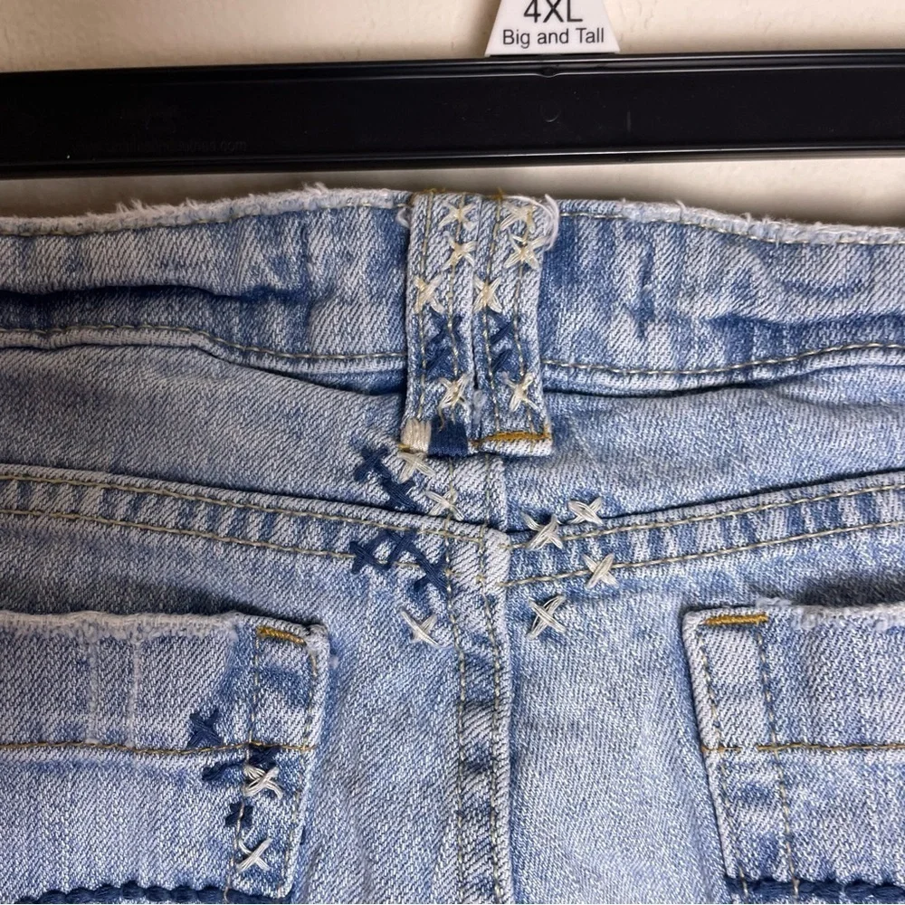 Vintage Y2K capris  Embroidered  size 5/6 boho gypsy cotton spandex blend floral - Picture 8 of 12